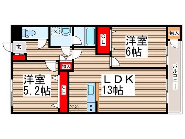 菊栄ハイツの物件間取画像